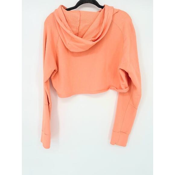 Gymshark Hoodie Peach Cropped Mesh Sweatshirt Womens Size Medium Pullover Active - Picture 5 of 7